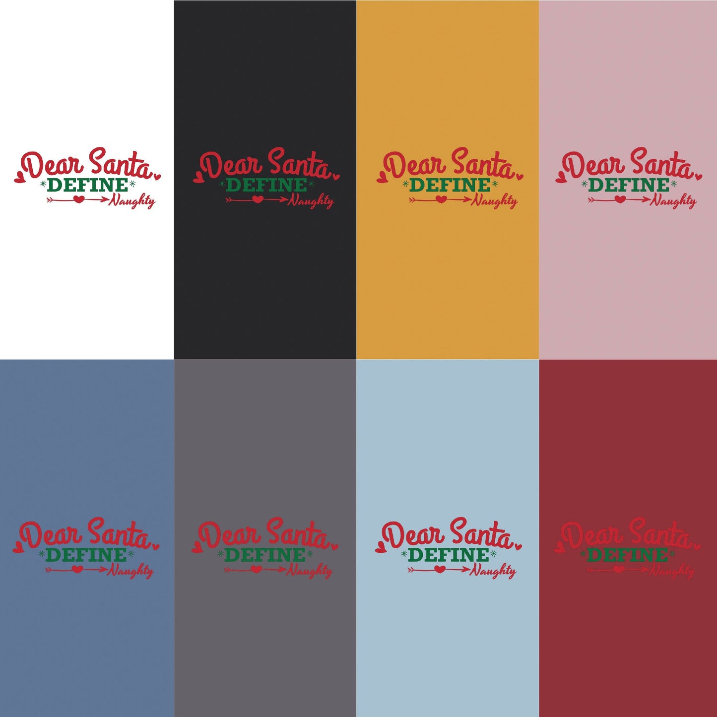 Naughty List Chronicles: 'Dear Santa, Define Naughty' Tee with Arrow and Heart Design