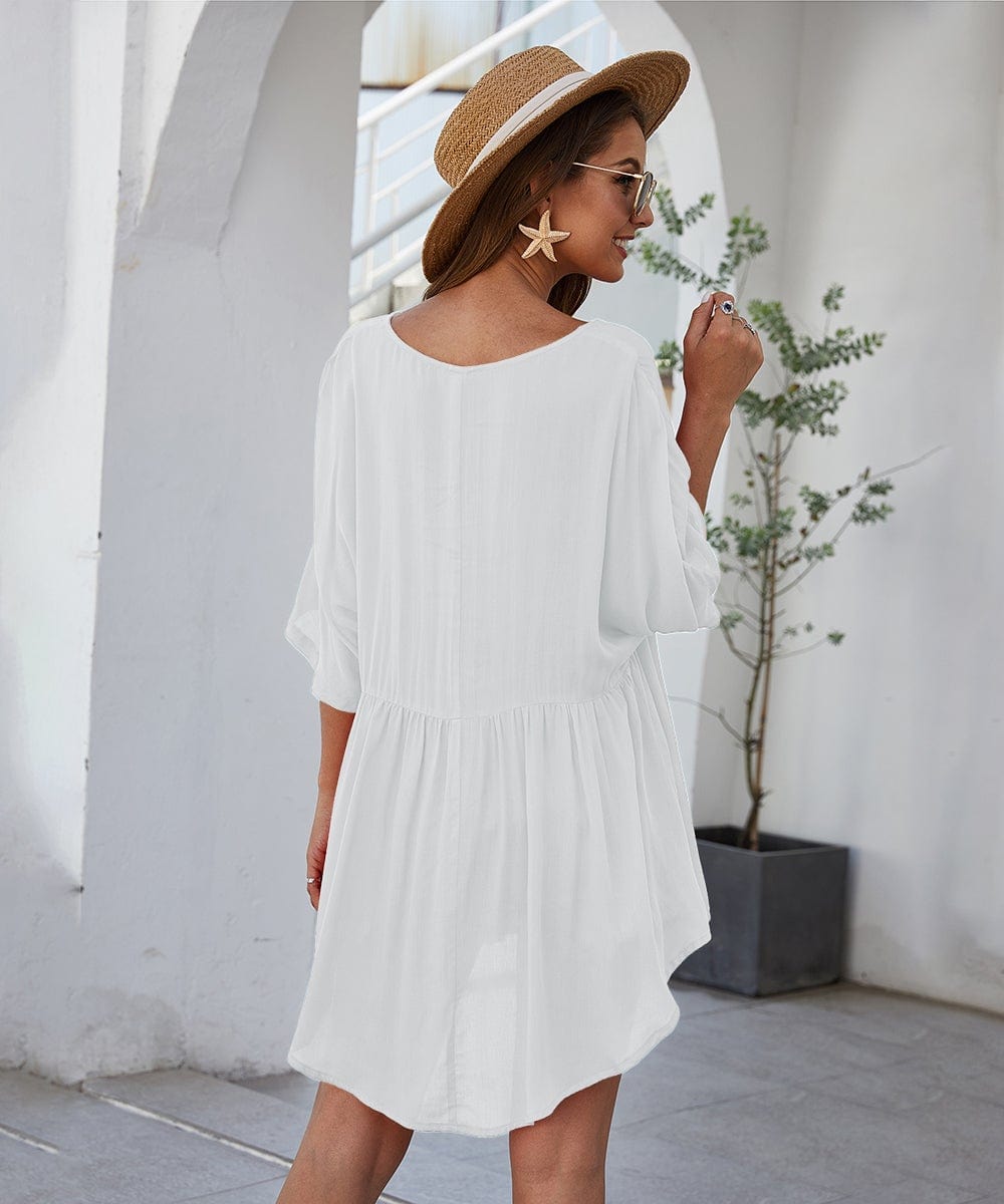 Solid Flowy Mini Dress