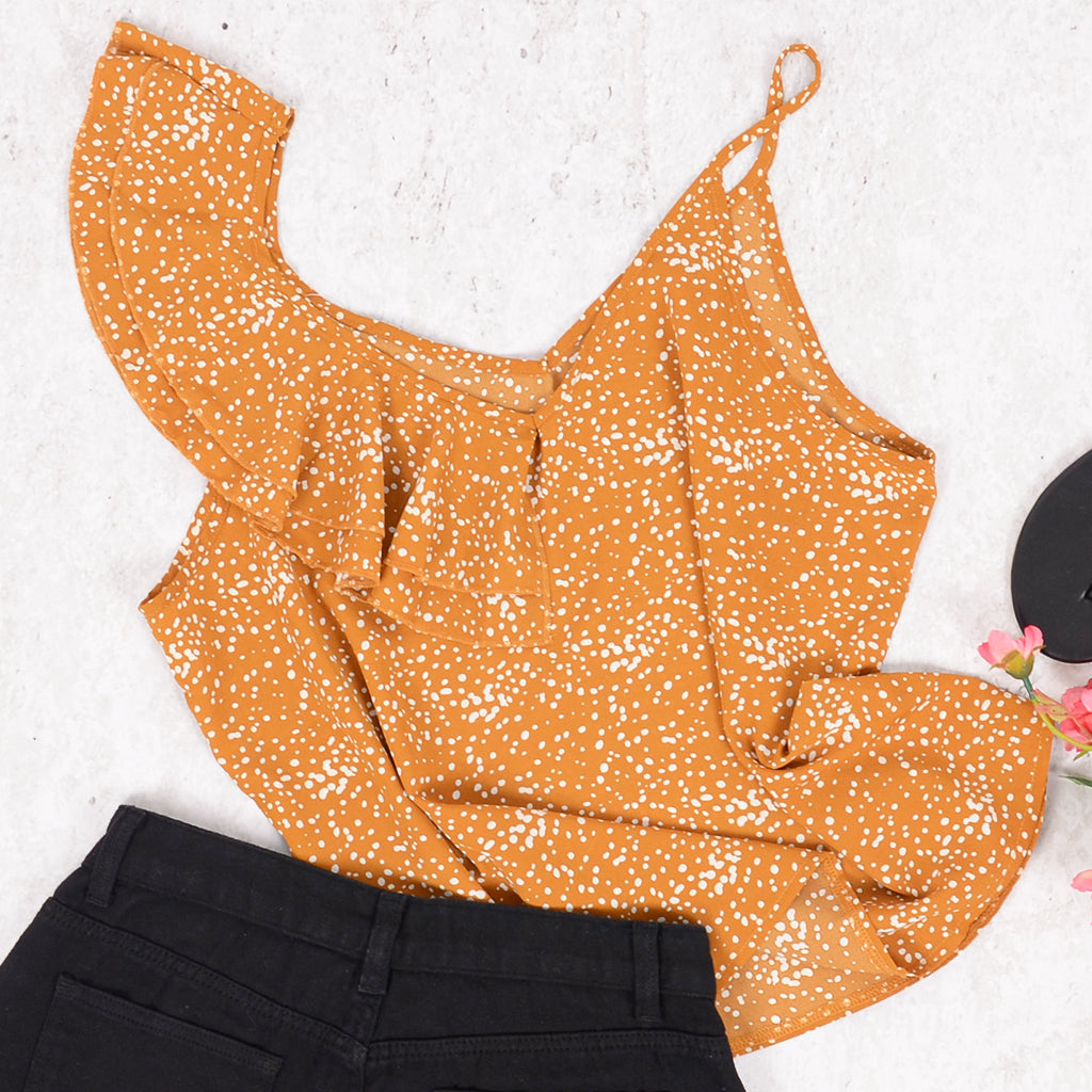 Ruffle Printed Cami Blouse