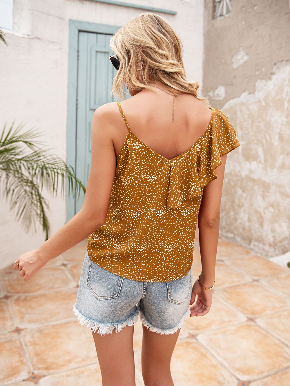 Ruffle Printed Cami Blouse