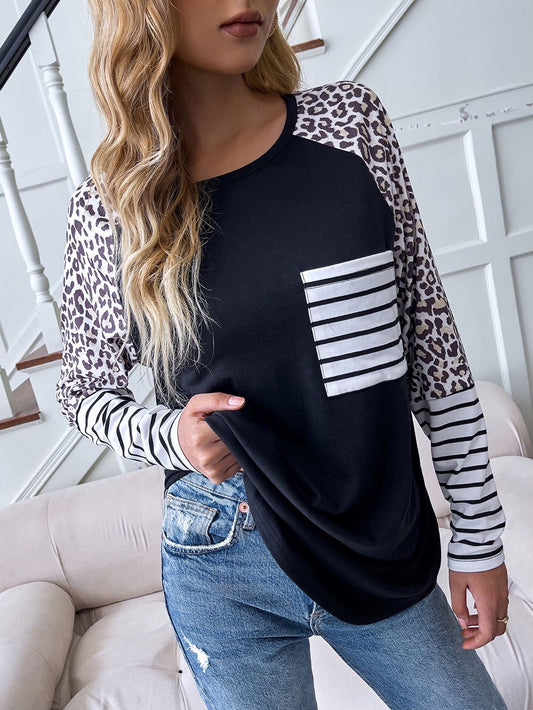 Color Block Mixed Print Shirt