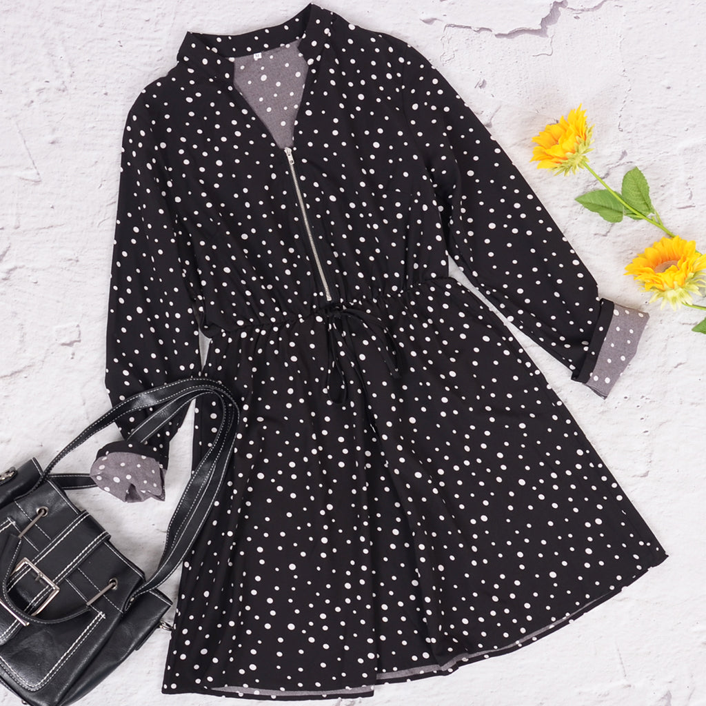 Zip Up Polka Dot Dress