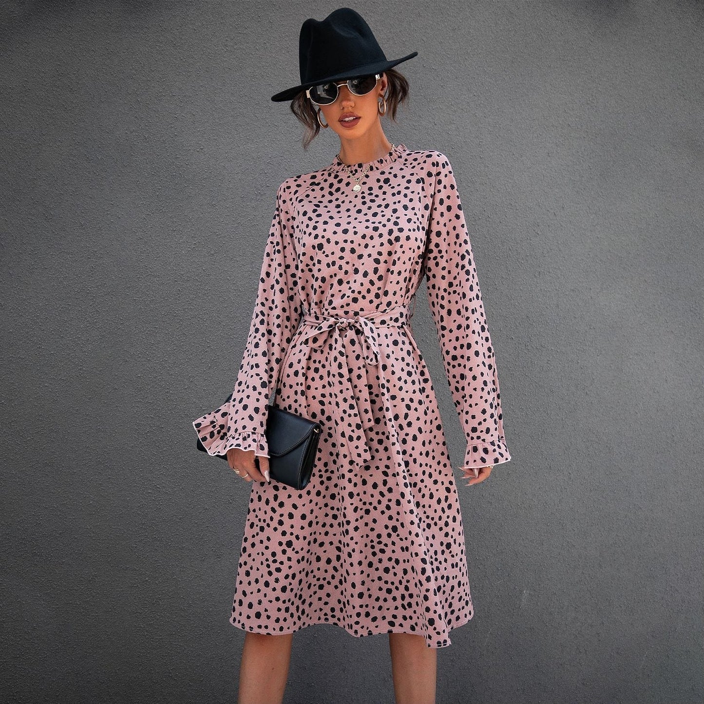 Cheetah Print Tie Waist Dress