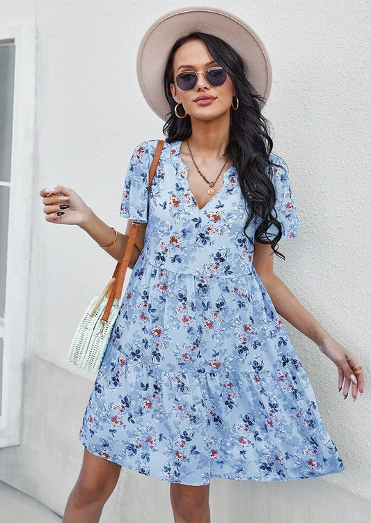 Floral Round Neck Dress