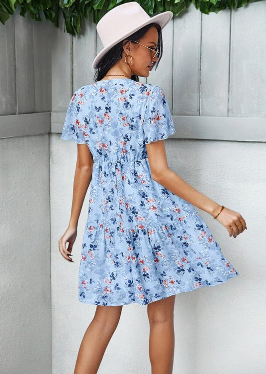 Floral Round Neck Dress