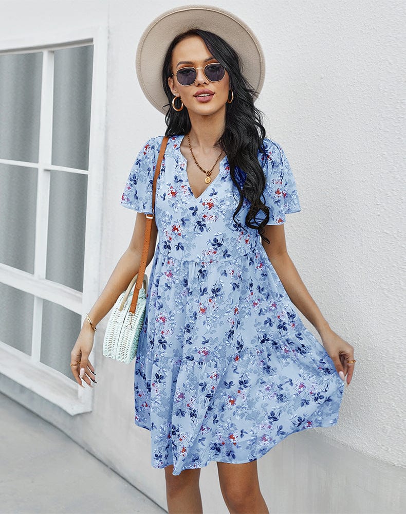 Floral Round Neck Dress