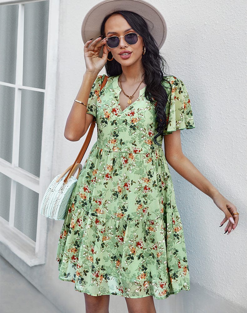 Floral Round Neck Dress