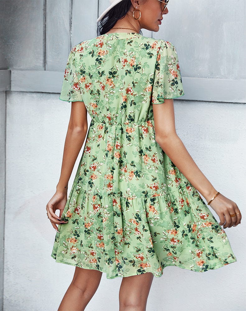 Floral Round Neck Dress