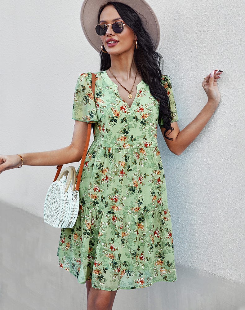 Floral Round Neck Dress