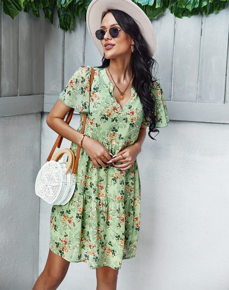 Floral Round Neck Dress