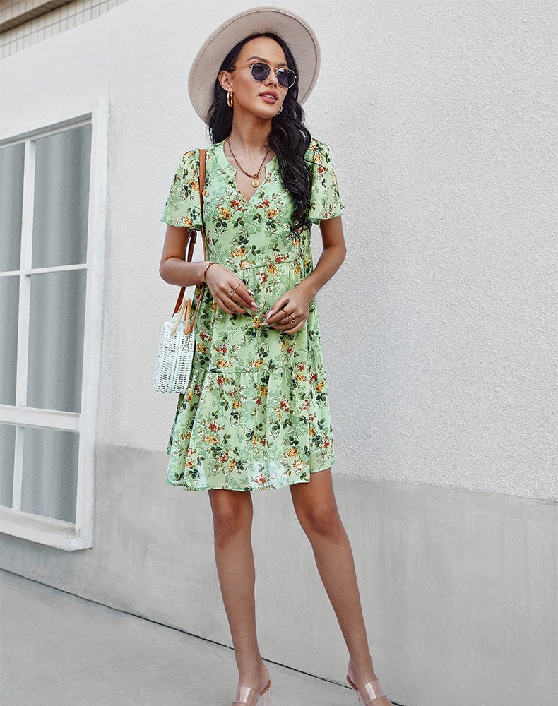Floral Round Neck Dress