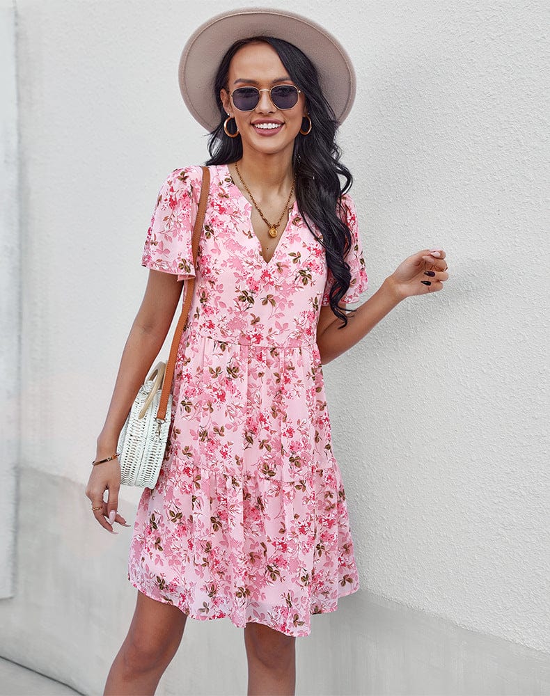 Floral Round Neck Dress