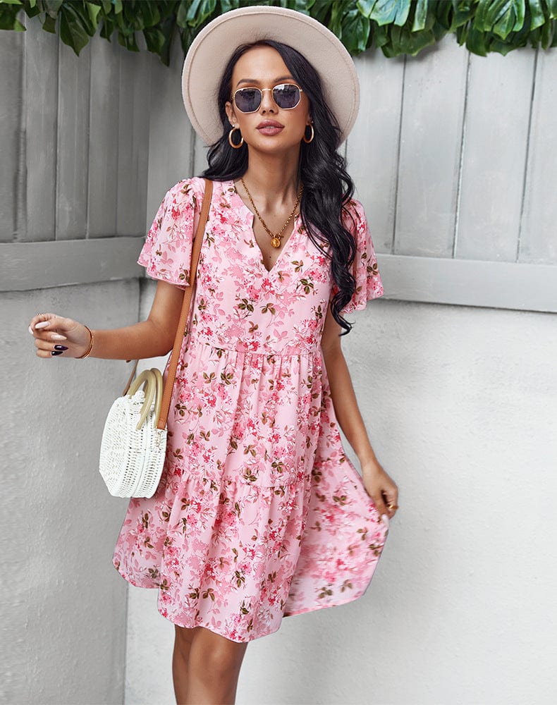 Floral Round Neck Dress