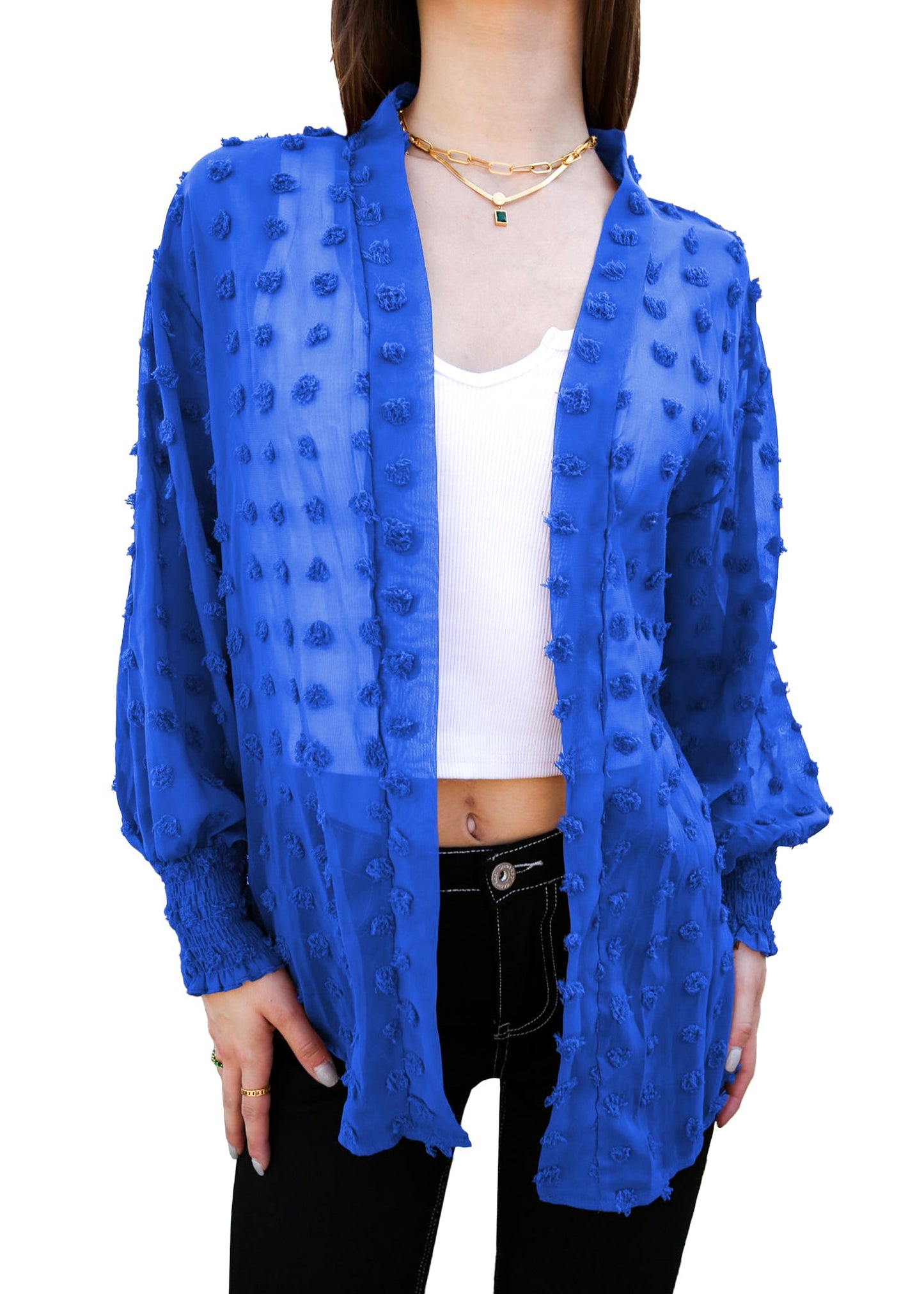 Clip Dot Bishop Sleeve Cardi