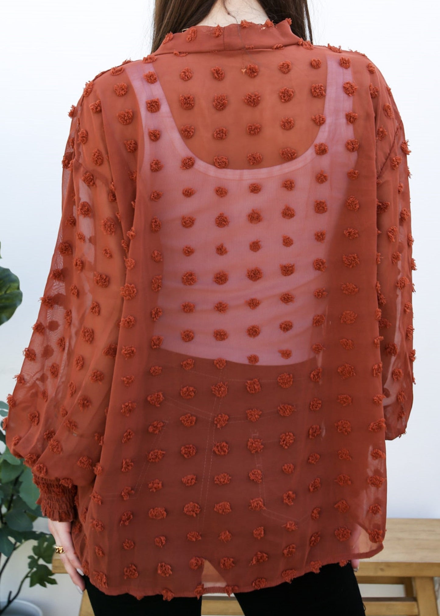 Clip Dot Bishop Sleeve Cardi