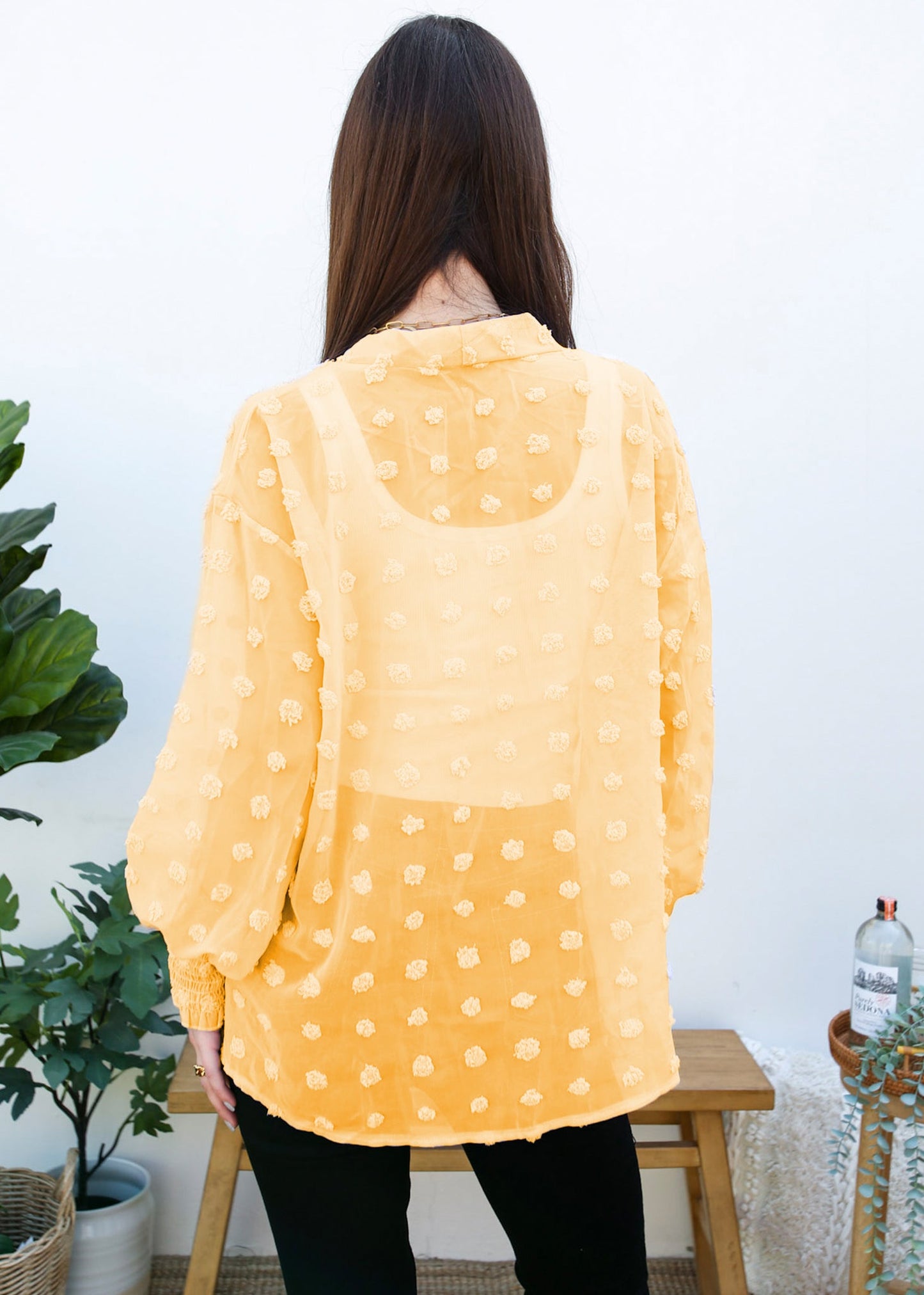 Clip Dot Bishop Sleeve Cardi
