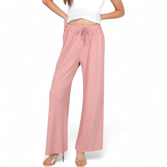 Relaxed Fit Wide-Leg Lounge Pants with Adjustable Drawstring