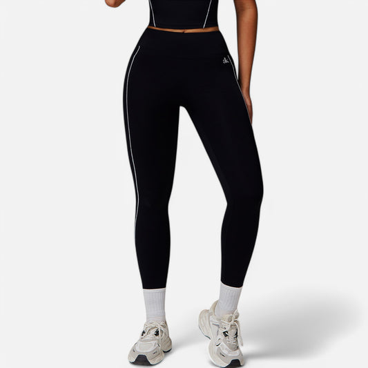 Active Women's High Waist Seam Detail Leggings with Contoured Fit and Stretch Fabric