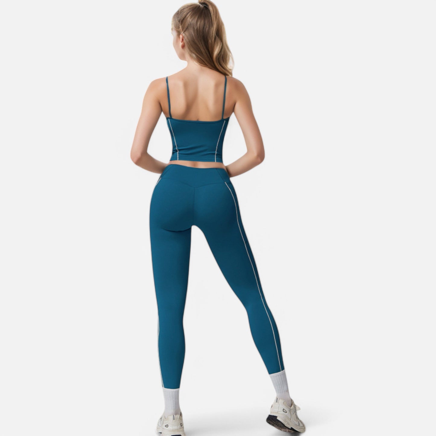 Active Women's High Waist Seam Detail Leggings with Contoured Fit and Stretch Fabric