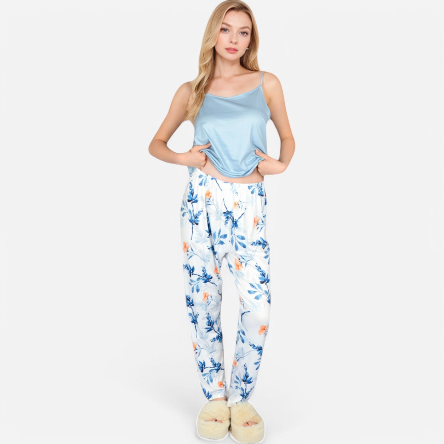 Lounge Women's Floral Print 3-Piece Pajama Set with Long Cardigan