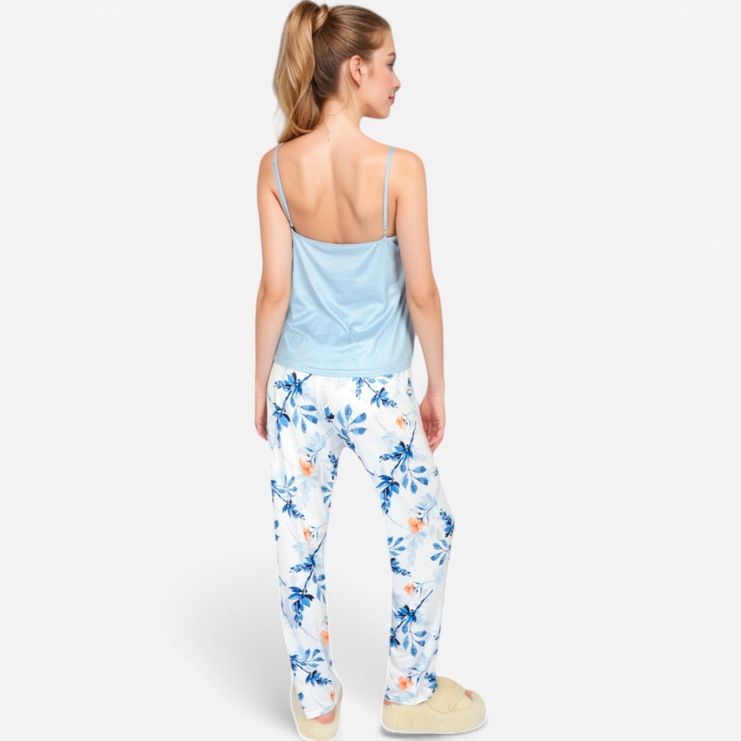 Lounge Women's Floral Print 3-Piece Pajama Set with Long Cardigan