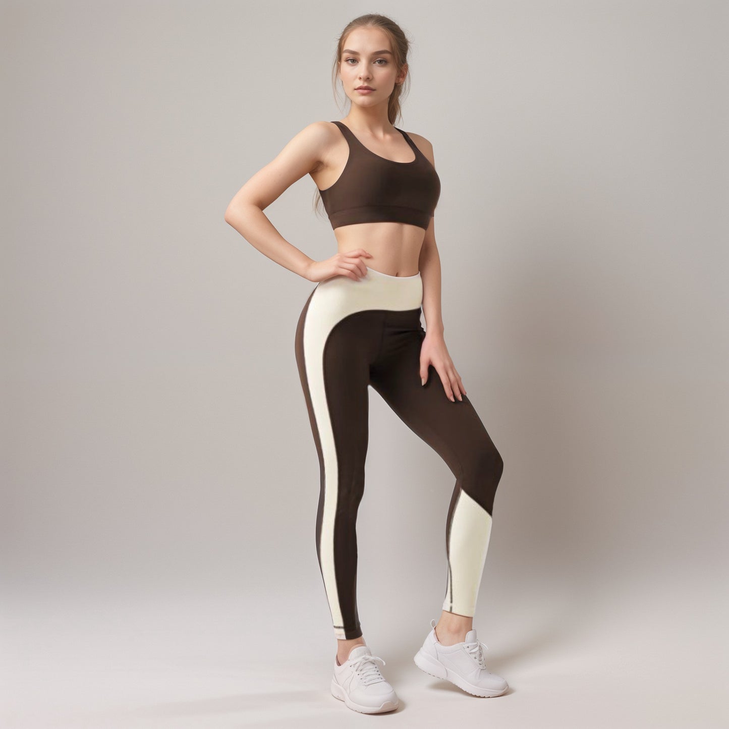Women's Scoop Neck Sports Bra with Double Strap Design