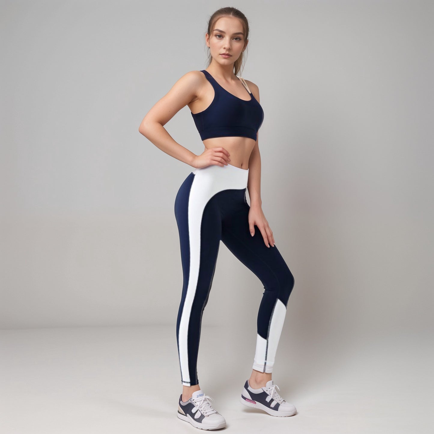 Women's Scoop Neck Sports Bra with Double Strap Design