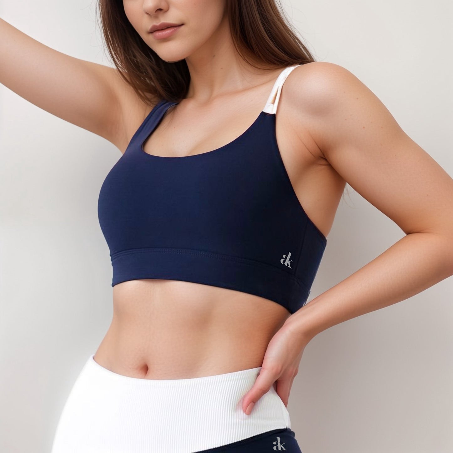 Women's Scoop Neck Sports Bra with Double Strap Design