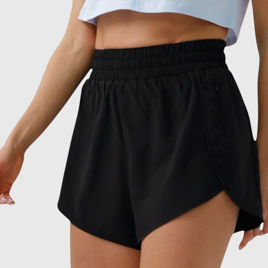 Active Women's High Waist Athletic Running Shorts with Curved Hem