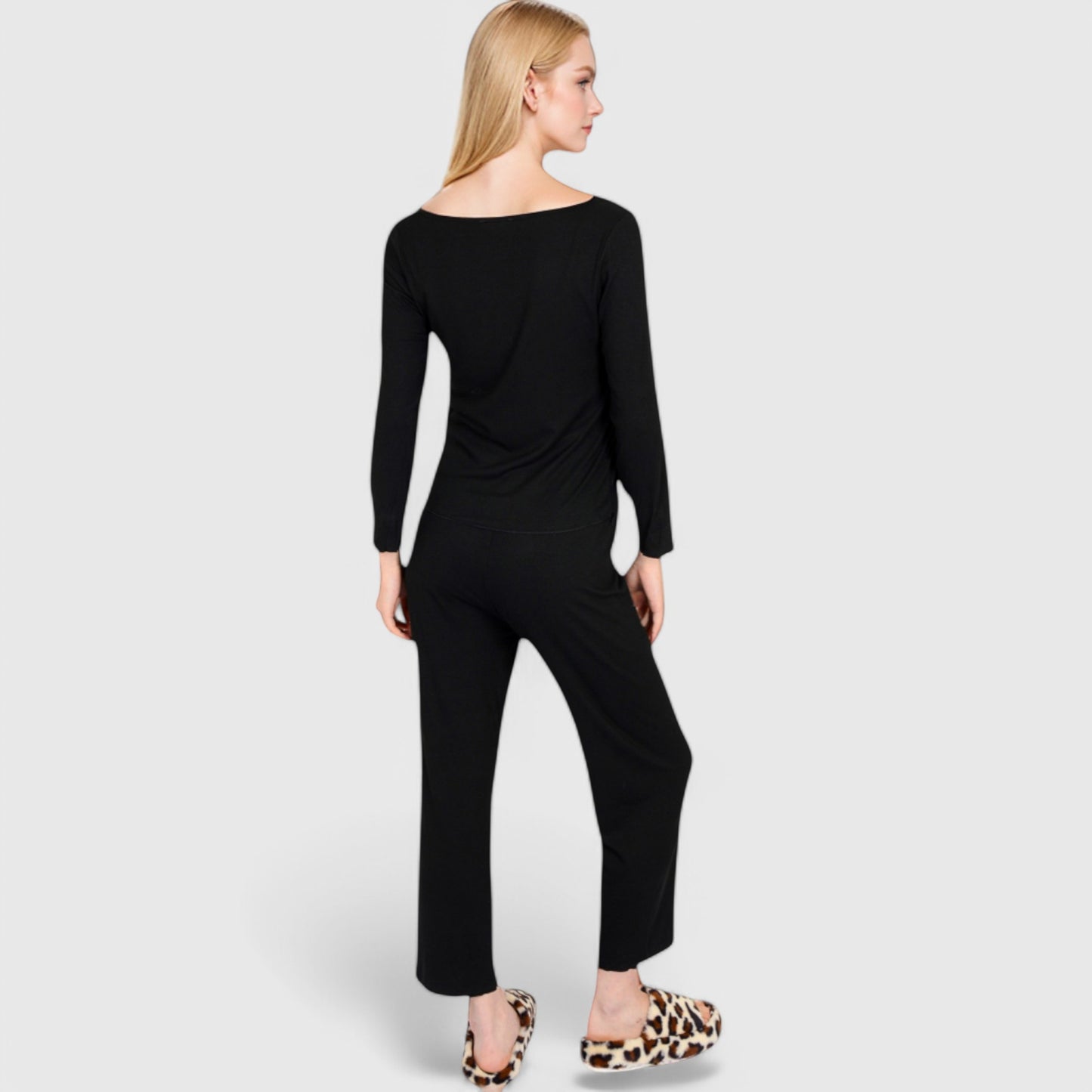Lounge Women's 3-Piece Lounge Pajama Set with Camisole, Button-Up Top, and Wide-Leg Pants