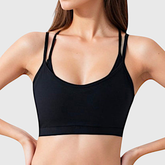 Active Women's Double Strap Scoop Neck Sports Bra