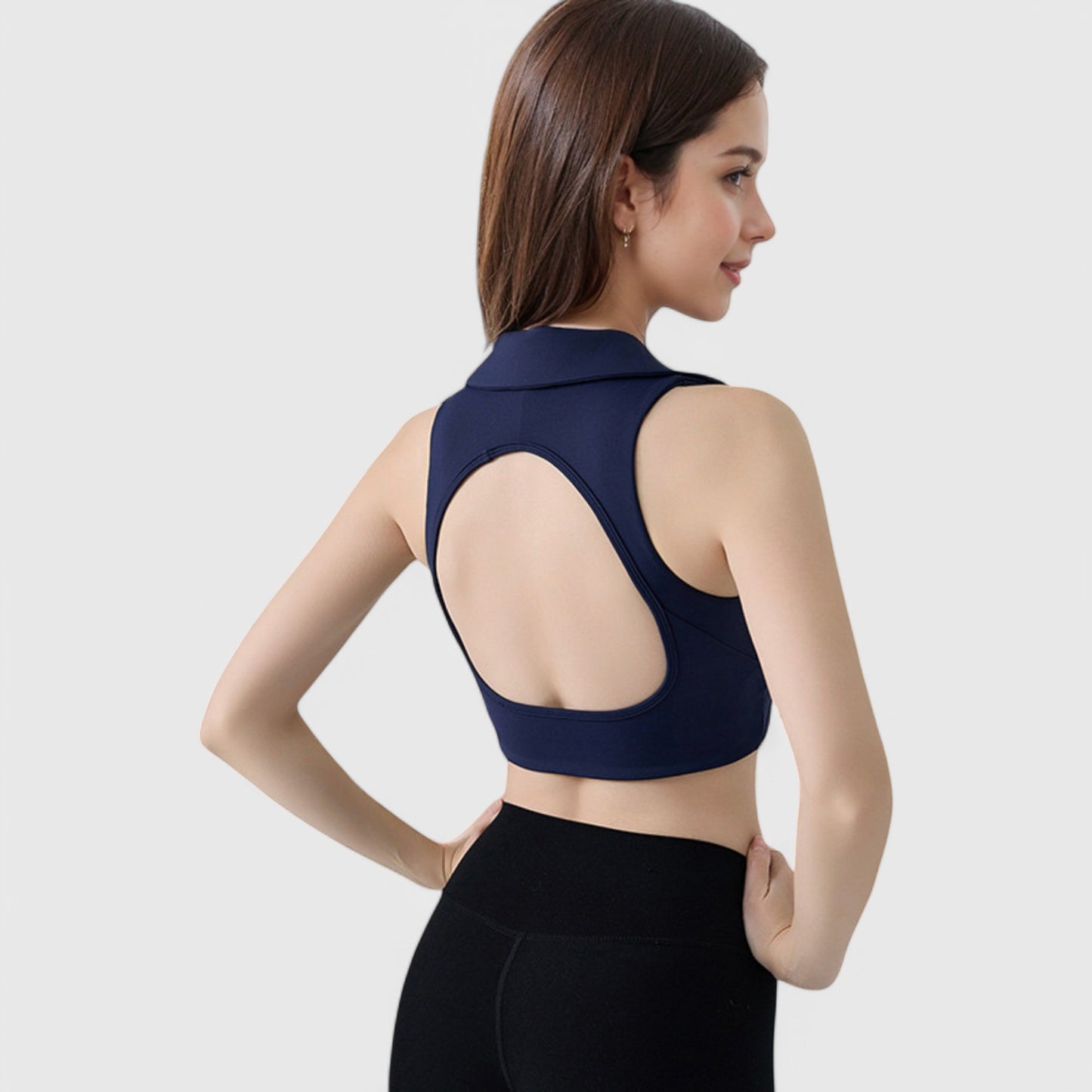 Active Women's Collared V-Neck Athletic Crop Top