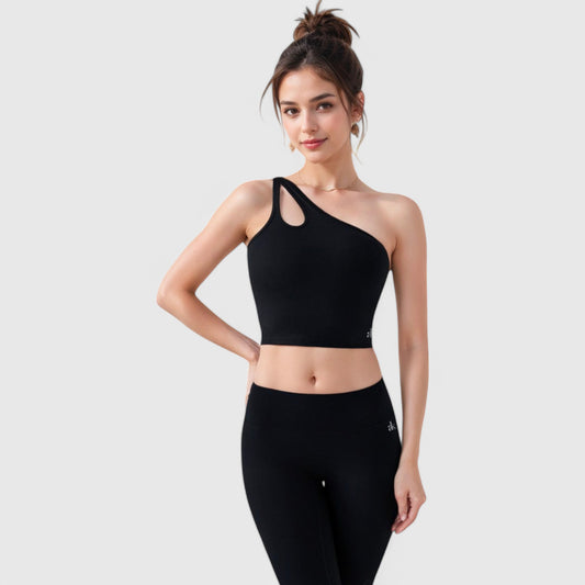 Active Women's One Shoulder Cutout Athletic Crop Top
