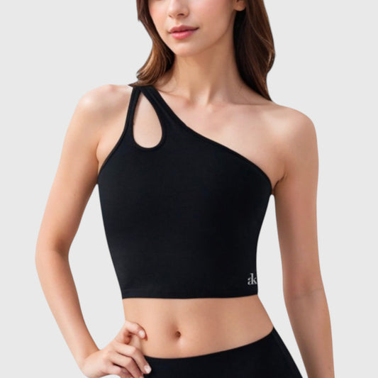 Active Women's One Shoulder Cutout Athletic Crop Top