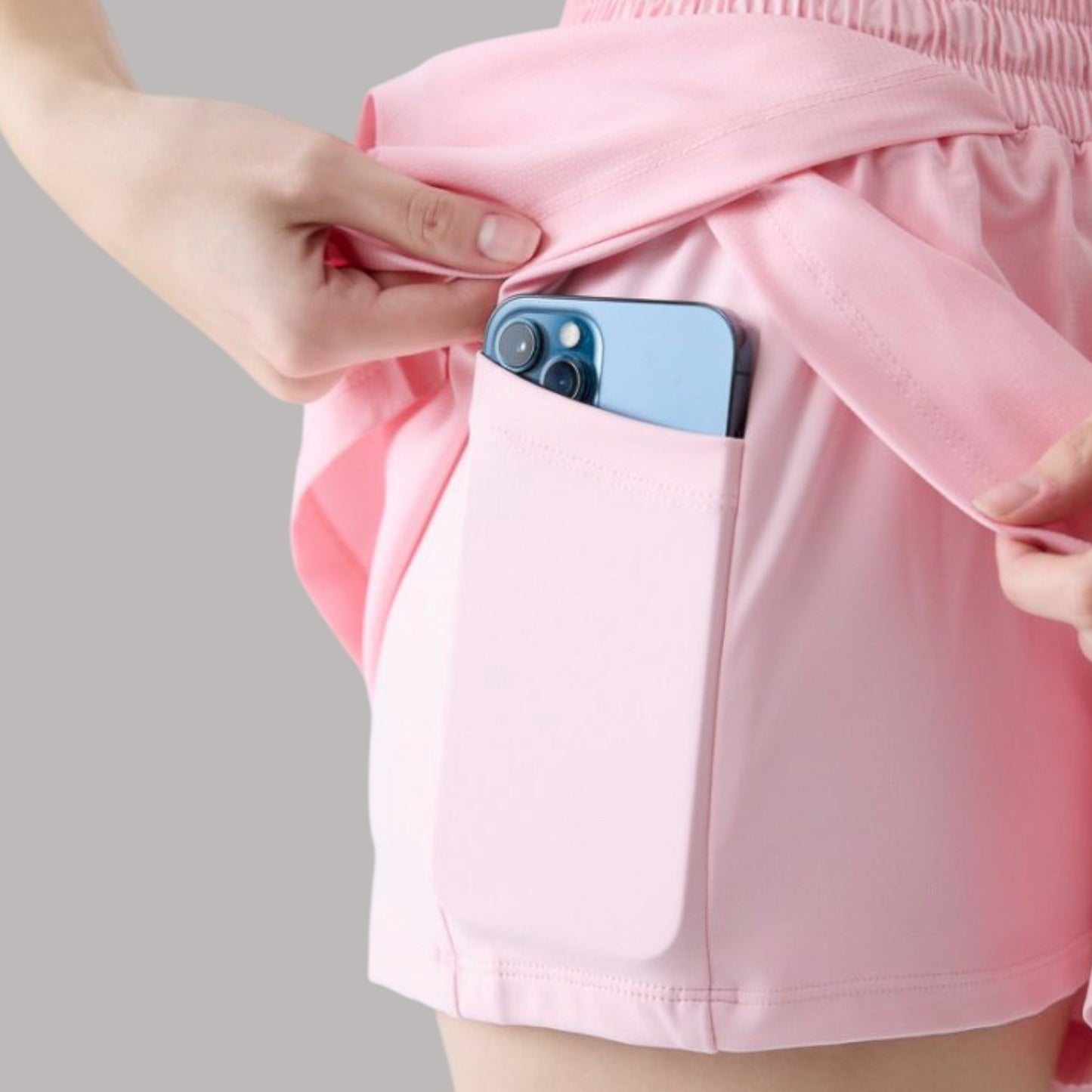 Active Women's High Waist Athletic Shorts with Pleated Side Panels and Stretchy Wideband Waist