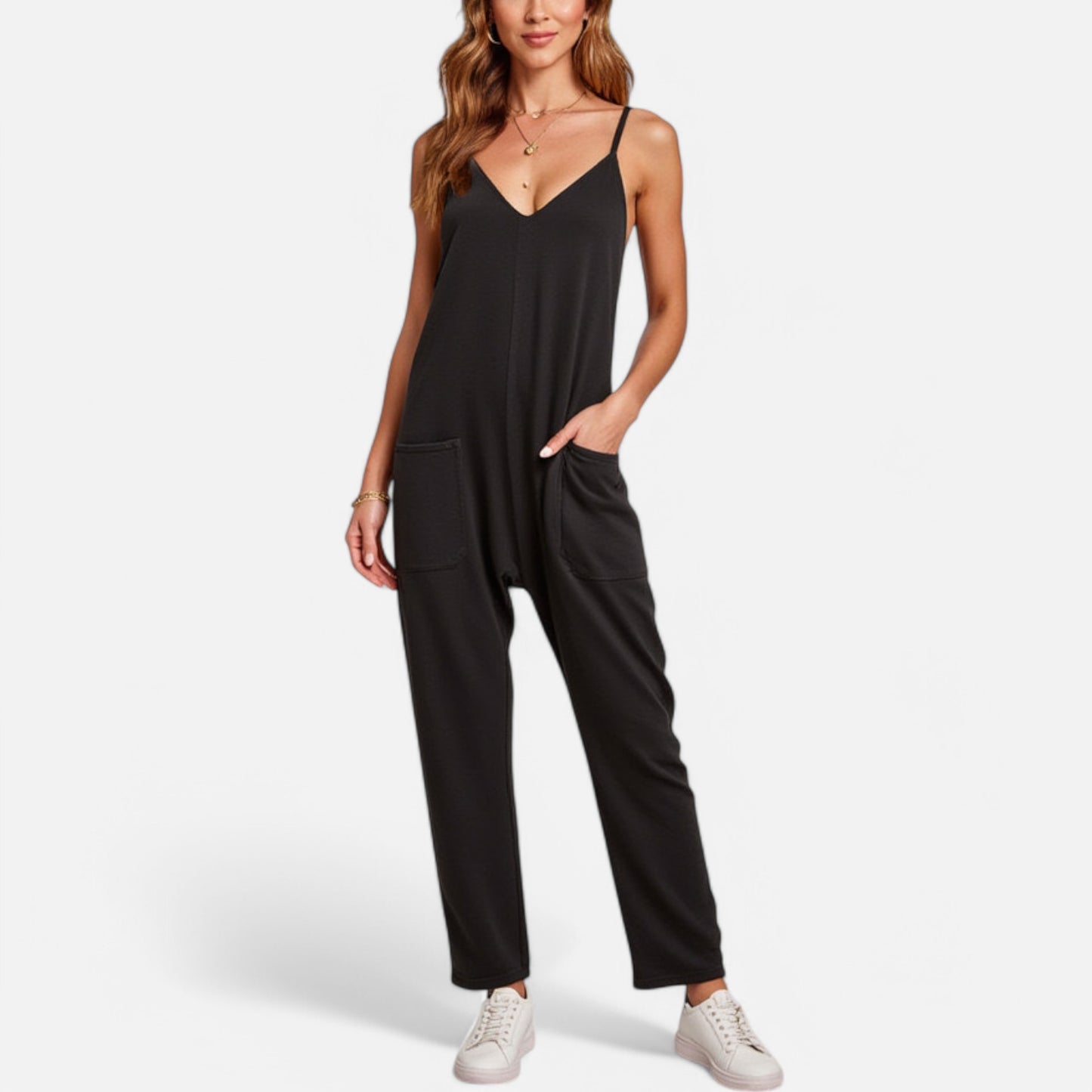 Women's Loose Fit Overalls with Adjustable Straps and Side Pockets