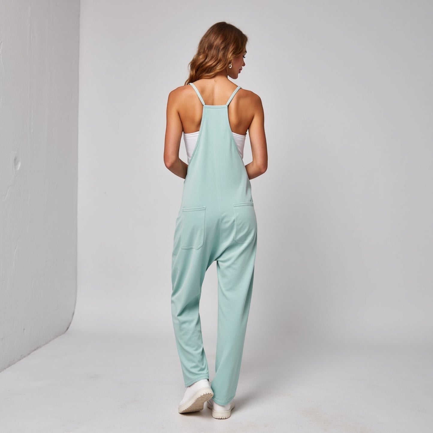 Women's Loose Fit Overalls with Adjustable Straps and Side Pockets