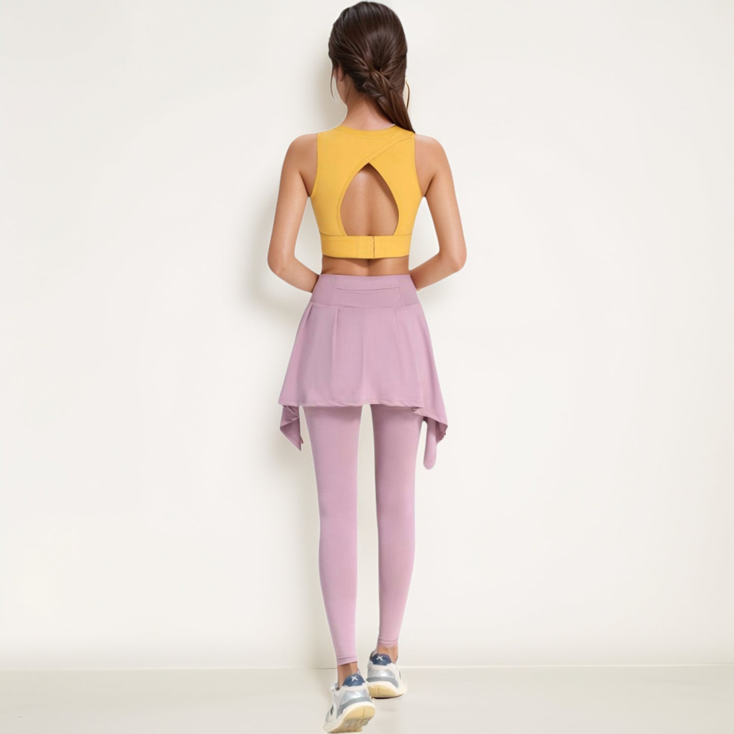 Crisscross Back Sports Bra with Cutout Detail and Adjustable Hook Closure