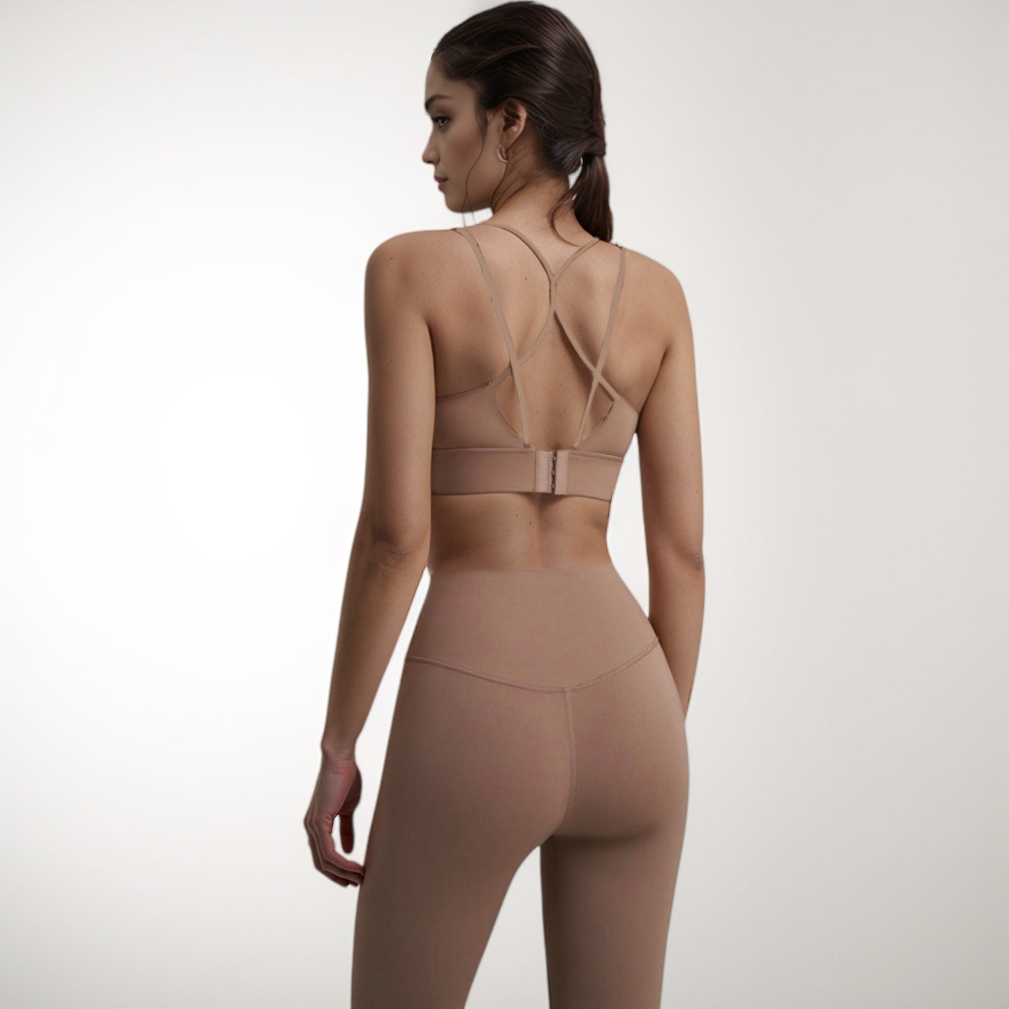 Strappy Sports Bra with Scoop Neckline and Double Strap Detail for Flexible Low to Medium Impact Support