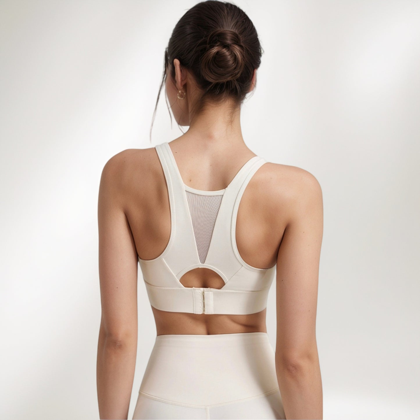 Scoop Neck Sports Bra with Wide Shoulder Straps and Elastic Band for Low to Medium Support