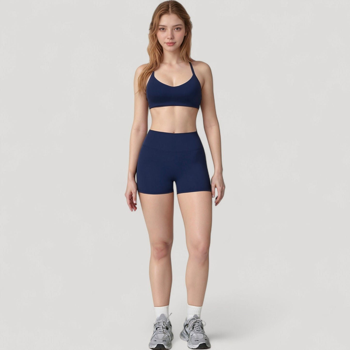 Scoop Neck Sports Bra with Adjustable Straps and Smooth Stretch Fit