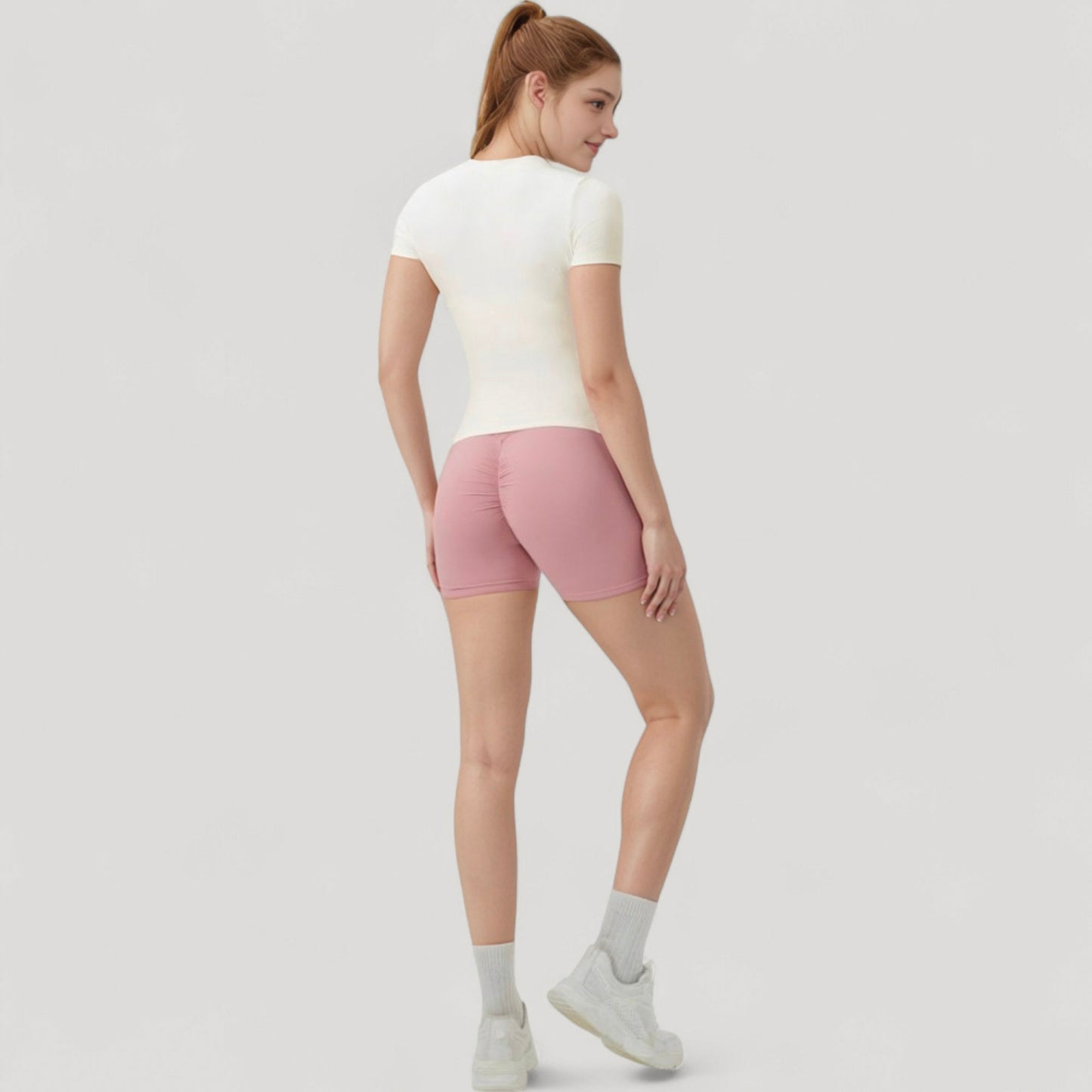 Women's Short Sleeve Performance Tee with Crew Neck and Slim Fit Stretch Fabric