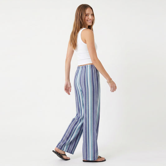 Striped Wide Leg Pants with Drawstring Waist