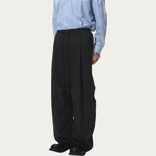 Men's Relaxed Fit Drawstring Pants with Elastic Waist and Straight Leg