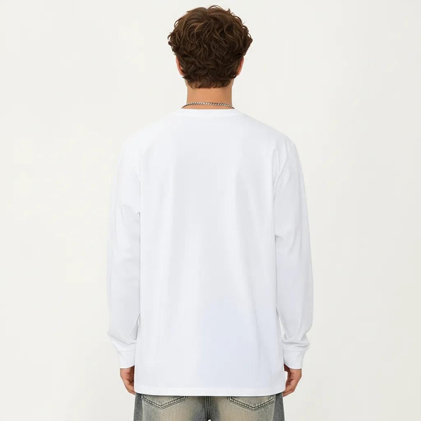 Men's Long Sleeve Crew Neck Pullover Top with Relaxed Fit and Soft Knit Feel