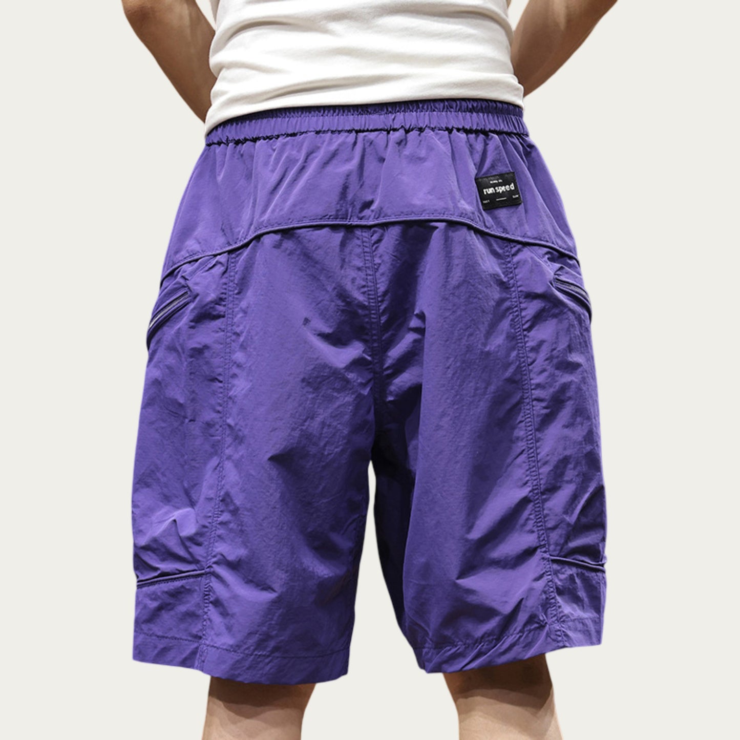 Men's Drawstring Waist Zip Pocket Utility Cargo Shorts with Relaxed Fit