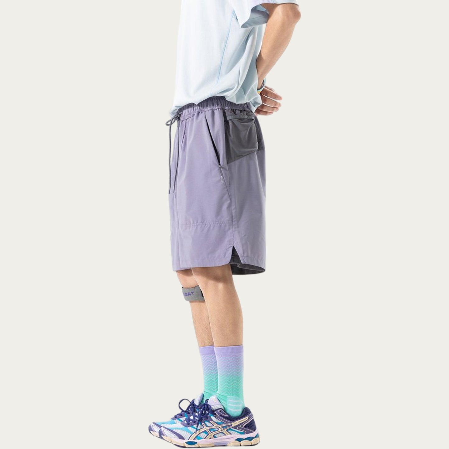 Men's Lightweight Athletic Shorts with Elastic Drawstring Waistband Relaxed Fit and Side Pocket