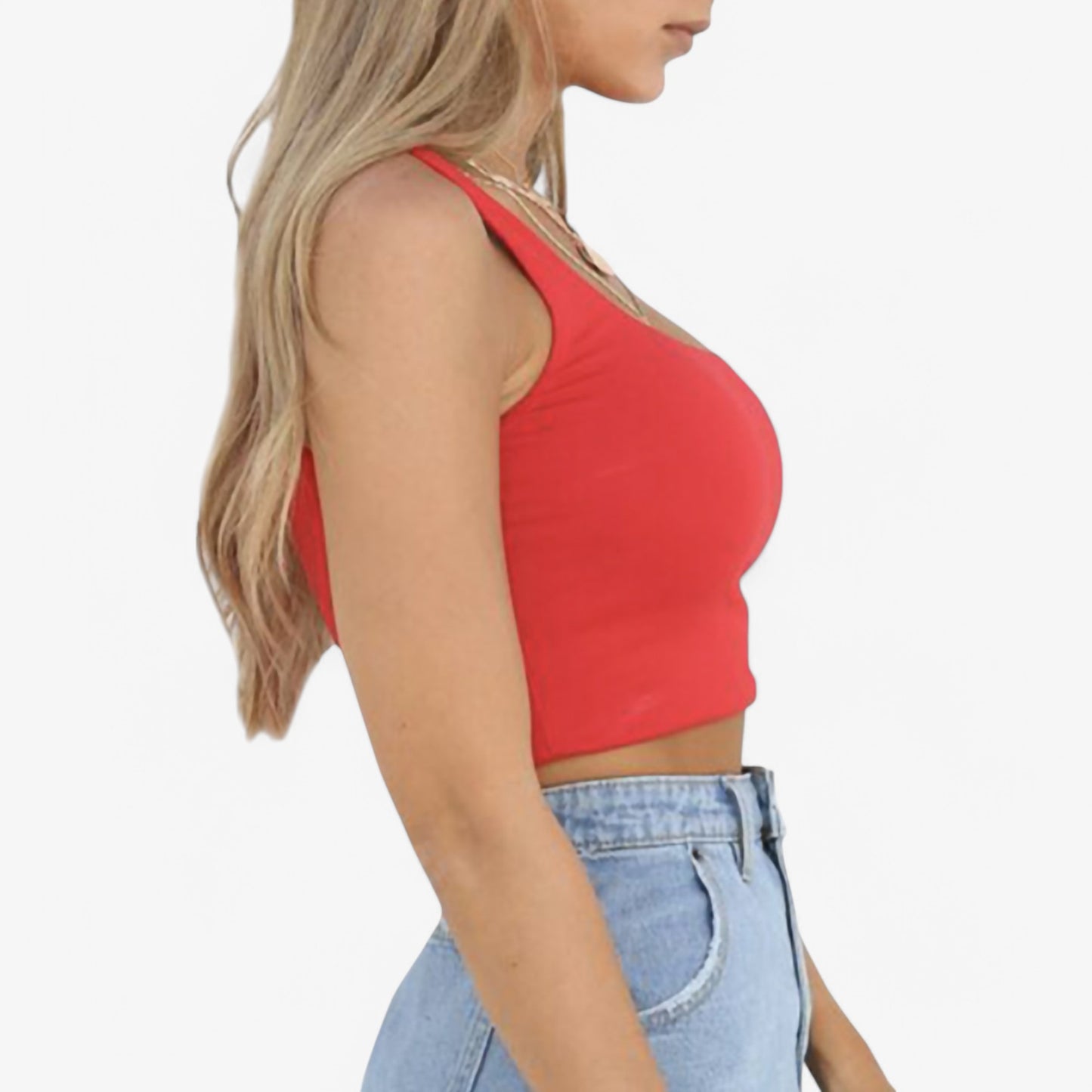 Women's One-Shoulder Ribbed Crop Top with Stretch Fit