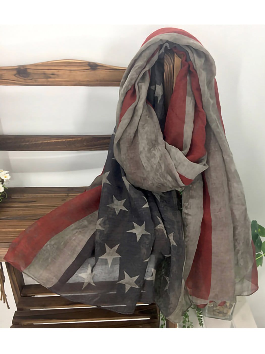 American Flag Print Scarf Face Chiffon Shawls