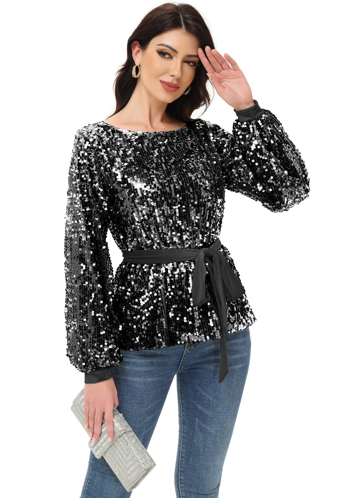Sequin Party Sweatshirt Pullover Top
